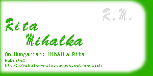 rita mihalka business card