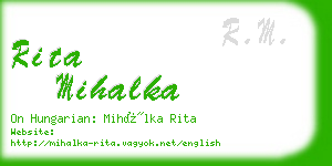 rita mihalka business card